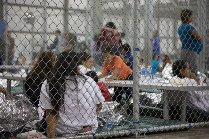 Unauthorized immigrants detained at a center in McAllen, Texas, in a photo provided by U.S. Customs and Border Protection. A top Mexican official said a girl with Down syndrome was being held there.