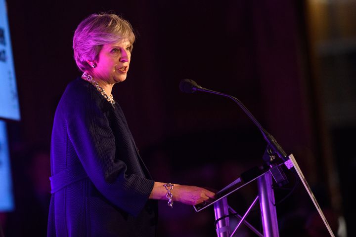 Prime Minister Theresa May pledges gender recognition reform at a speech at the Pink News Awards