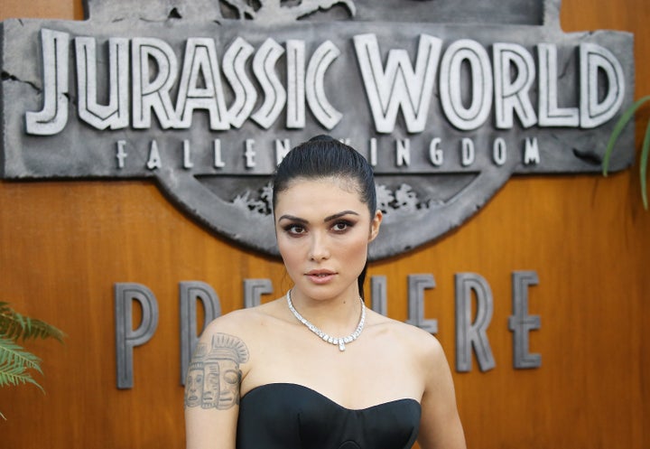 Daniella Pineda arrives at the Los Angeles premiere of "Jurassic World: Fallen Kingdom."