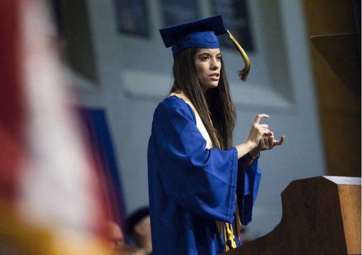 Me giving the graduation speech at Gallaudet University.