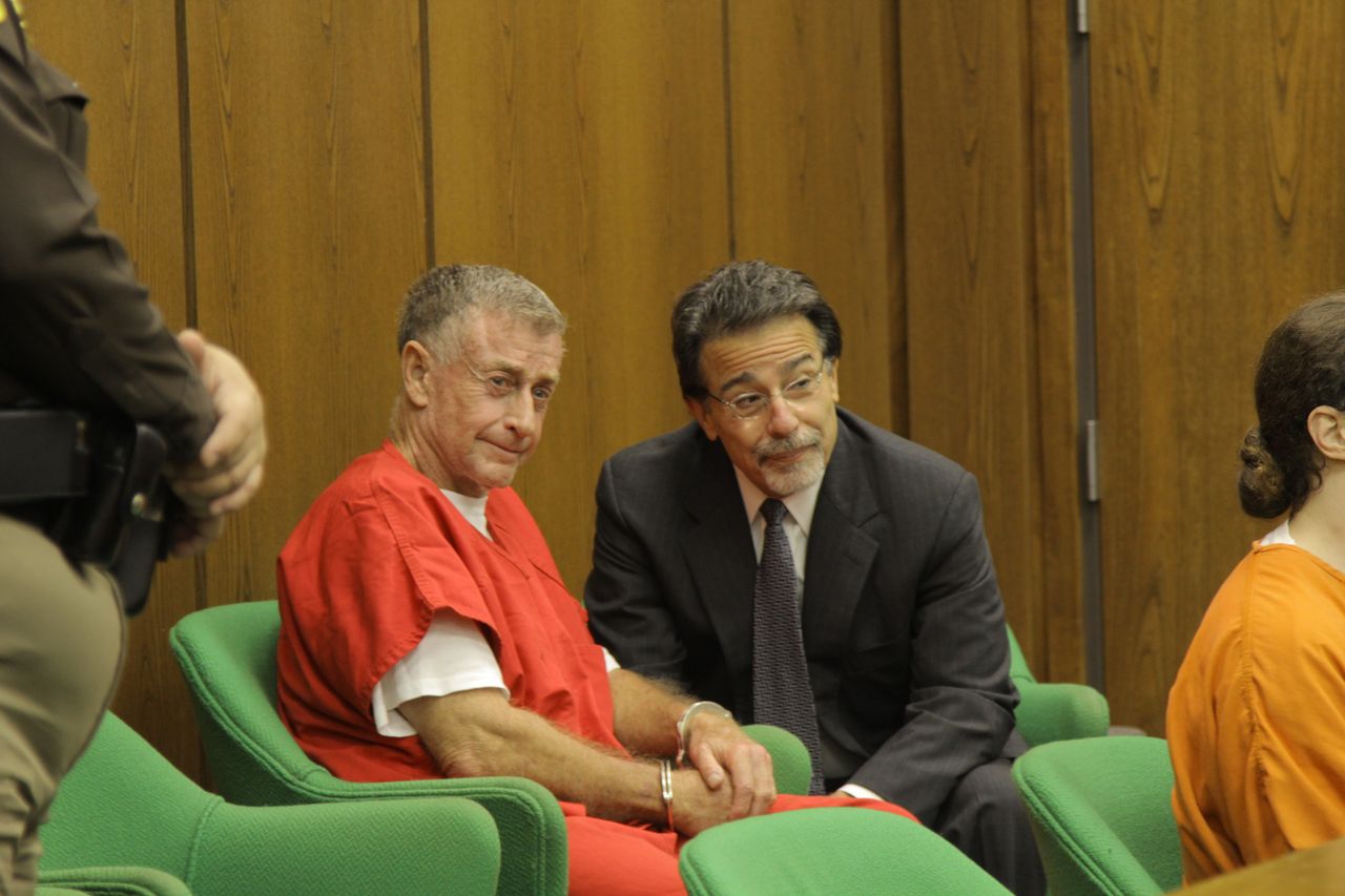 Michael Peterson with David Rudolf in "The Staircase."