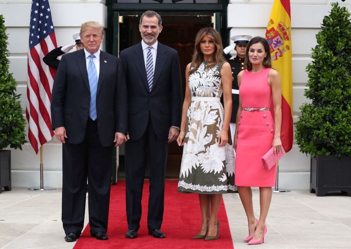 President and Melania Trump hosted King Felipe VI and Queen Letizia of Spain. 