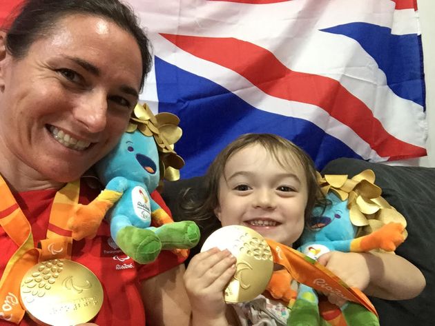 Dame Sarah Storey with her daughter Louisa