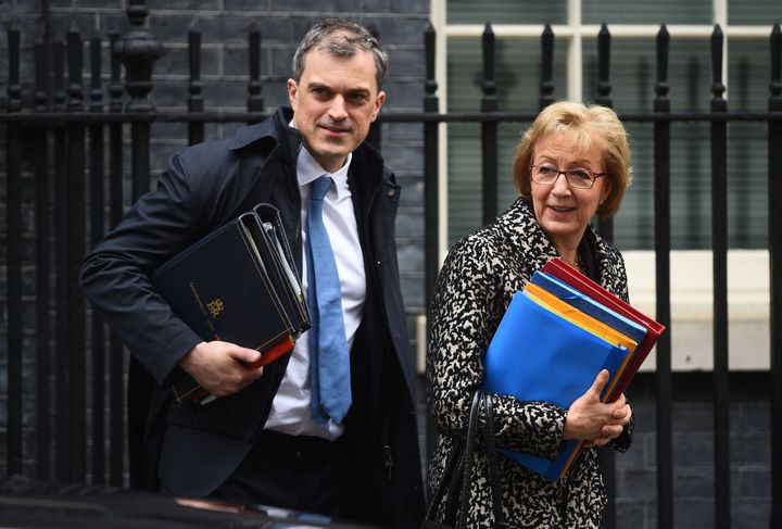 Government Chief Whip Julian Smith with Commons Leader Andrea Leadsom