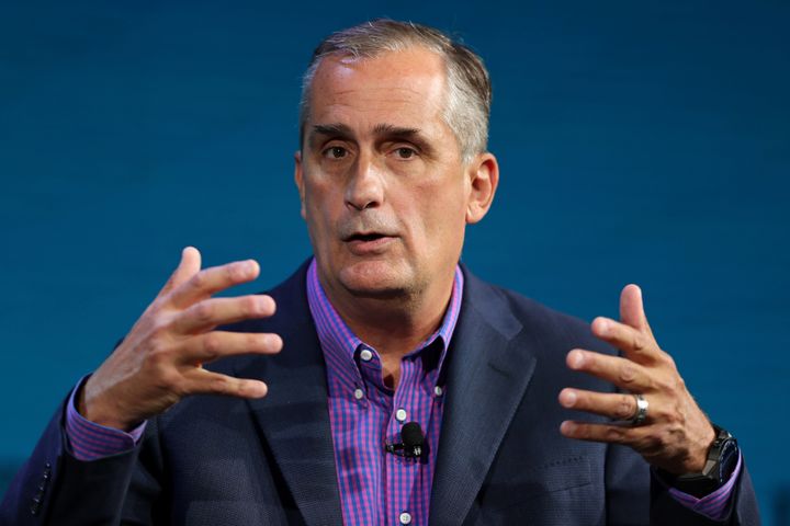 Brian Krzanich, CEO of Intel, speaks at the Wall Street Journal Digital conference in Laguna Beach, California, on October 17, 2017. (REUTERS/Mike Blake)