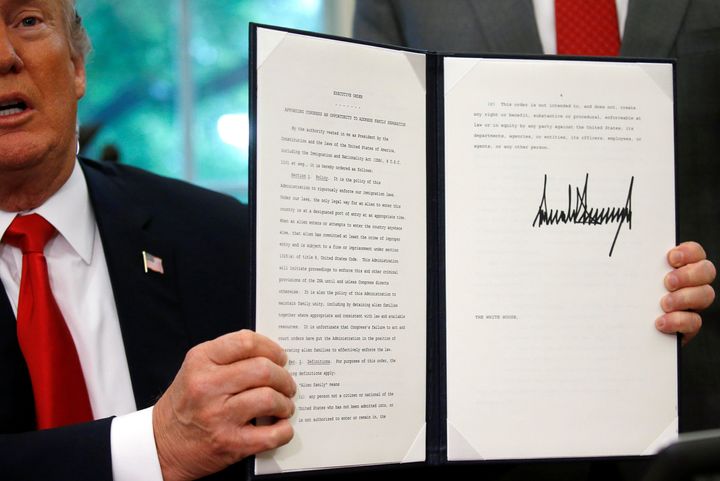President Donald Trump issued an executive order Wednesday tweaking the family separation policy.