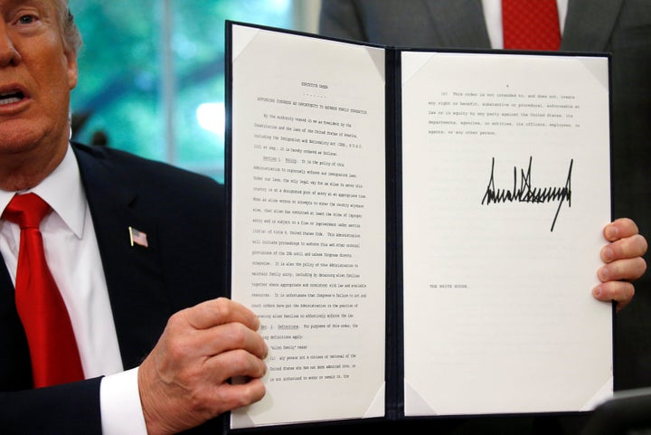 President Donald Trump issued an executive order Wednesday tweaking the family separation policy.