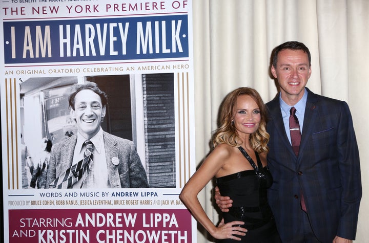 “The history of the world is about communities telling their stories,” said Lippa, right, with singer-actress Kri