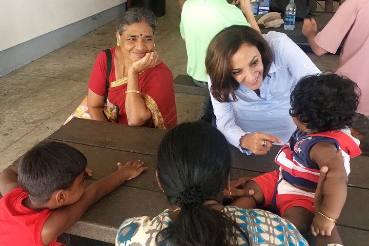 Katie Arrington, seen here campaigning in Mt. Pleasant, South Carolina, ahead of the June 12 primary, is favored to win in November the House seat Sanford has held.