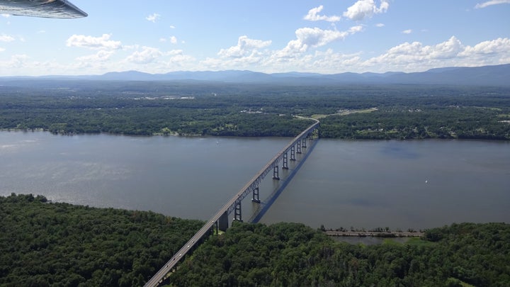 An aerial view of the Kingston-Rhinecliff Bridge in the Hudson Valley. New York's 19th is known for its natural beauty.