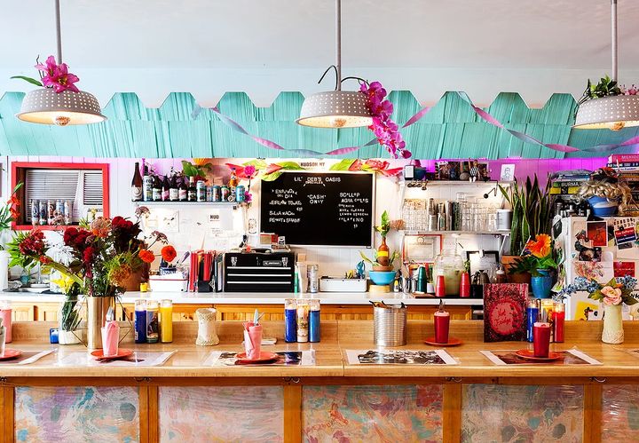 The colorful counter at Lil' Deb's Oasis.