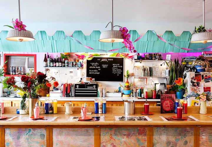 The colorful counter at Lil' Deb's Oasis.