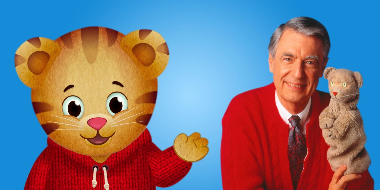 Daniel Tiger of "Daniel Tiger's Neighborhood" (left) continues the legacy of Fred Rogers and the original Daniel Striped Tiger (right).