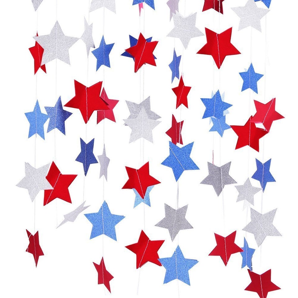 Red, white and blue star streamers