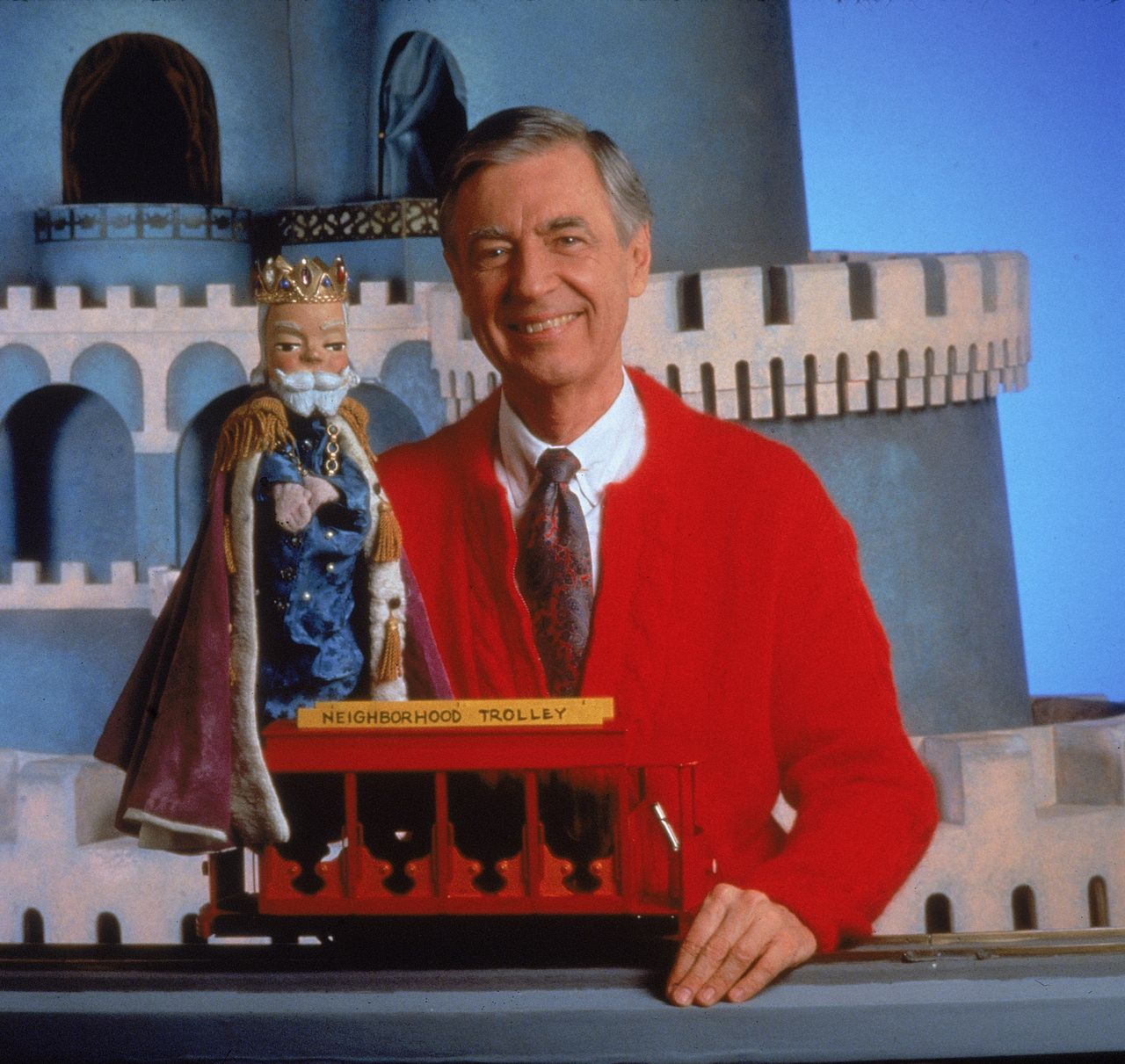 The beloved Mister Rogers with his puppet King Friday in the 1980s.