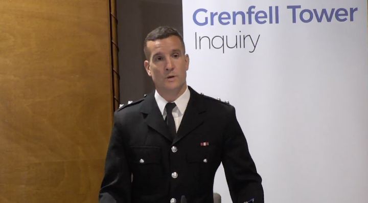 Michael Dowden, watch manager from North Kensington fire station, giving evidence at the Grenfell tower public inquiry
