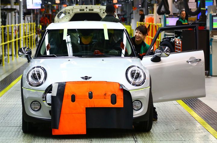 BMW's Mini assembly line at its factory in Cowley, Oxford