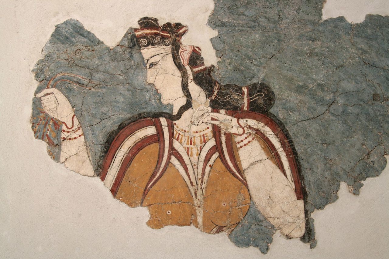 Η τοιχογραφία της Μυκηναίας (Θρησκευτικό Κέντρο Μυκηνών, 13ος αι. π.Χ.).