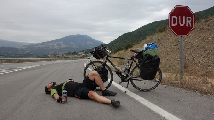 Andrew Rogerson on his last fundraising ride.