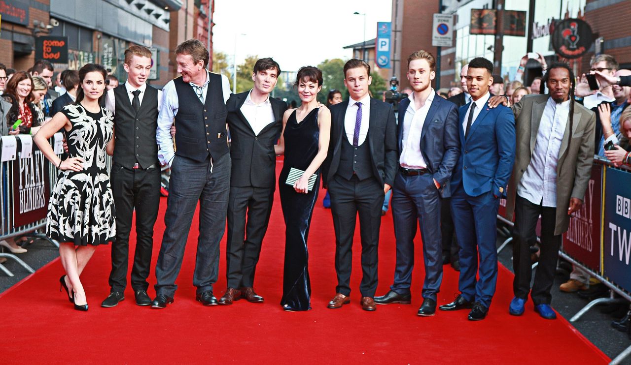 <strong>Steven with the cast of 'Peaky Blinders'</strong>