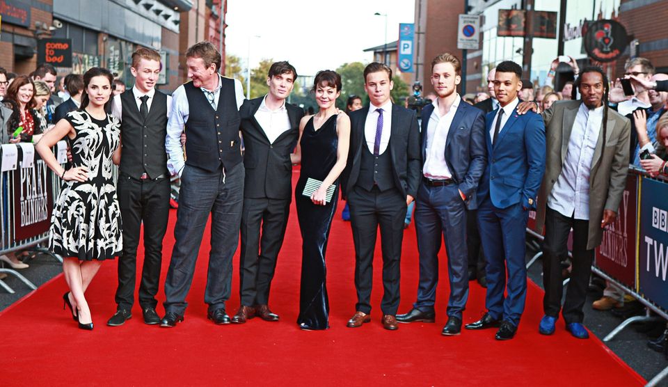 Steven with the cast of 'Peaky Blinders'