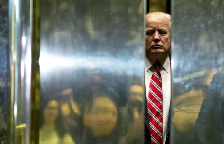 A tape might exist of Trump doing <em>something </em>in an elevator, though it's not exactly clear what that something might be.