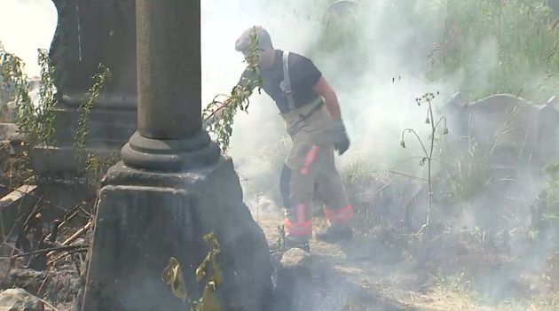 Brave firefighters fought to combat flames amid soaring temperatures.