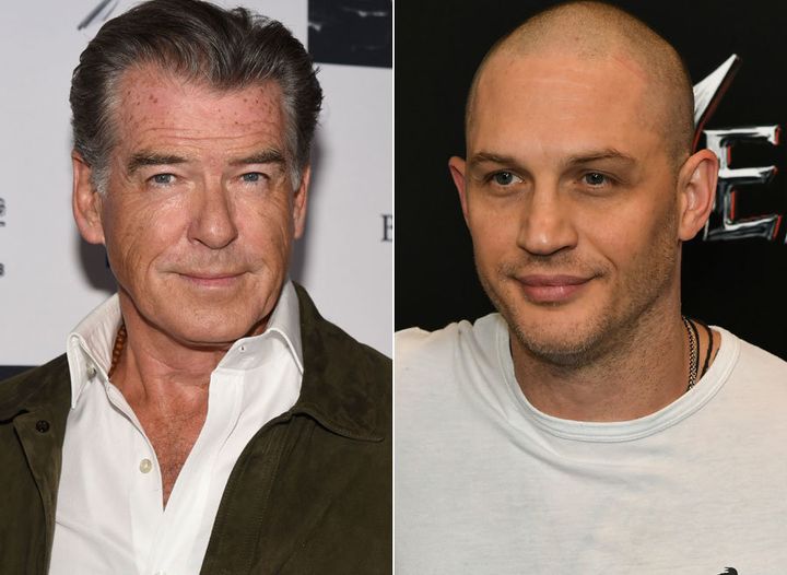 Pierce Brosnan (left) reckons Tom Hardy will "put a bit of wiggle" into 007.