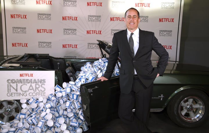 Jerry Seinfeld promotes "Comedians in Cars Getting Coffee" in New York on Tuesday.