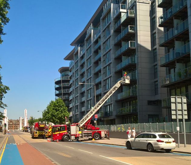 Dozens of firefighters and eight appliances attended Wednesday's flat fire near Battersea.