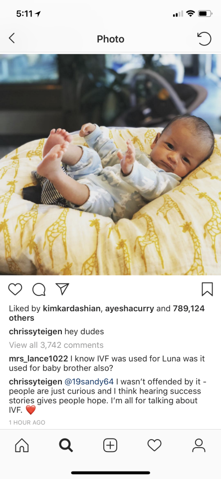 Chrissy Teigen got real about IVF on Instagram.