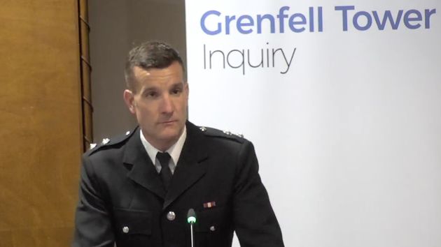 Michael Dowden, watch manager from North Kensington fire station, giving evidence at the public inquiry into the Grenfell Tower blaze on Wednesday