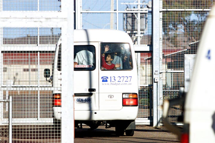In 2003, a bus carried asylum-seeker children back behind the wire of the Baxter detention centre in Australia. Reports say children sewed their mouths shut, drank shampoo, cut themselves with razors and threatened suicide to protest against their detention.