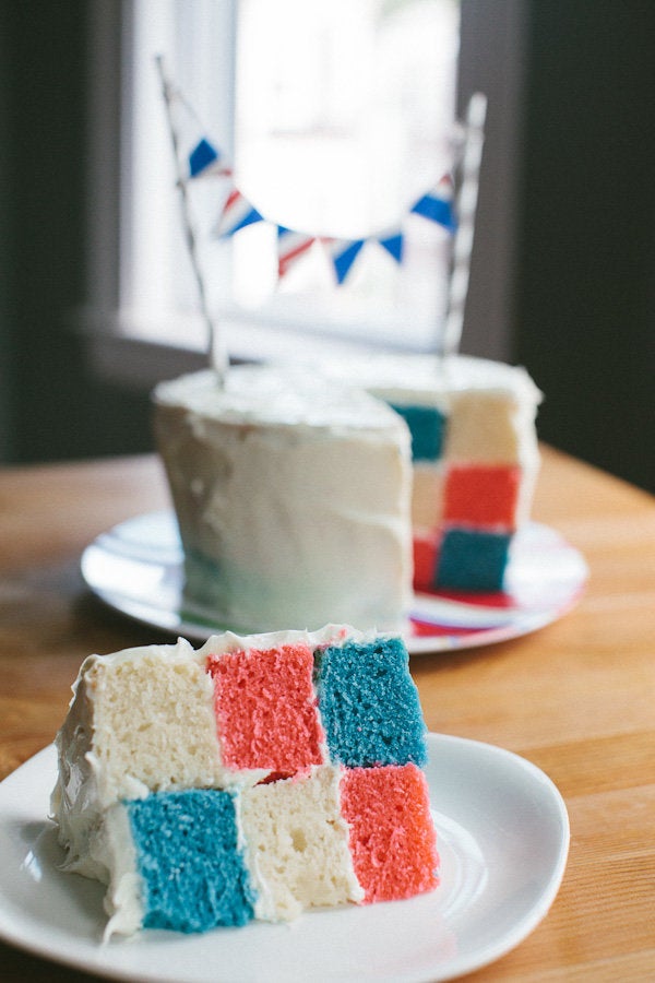 Red White And Blue Checkerboard Cake Red White And Blue Checkerboard Cake