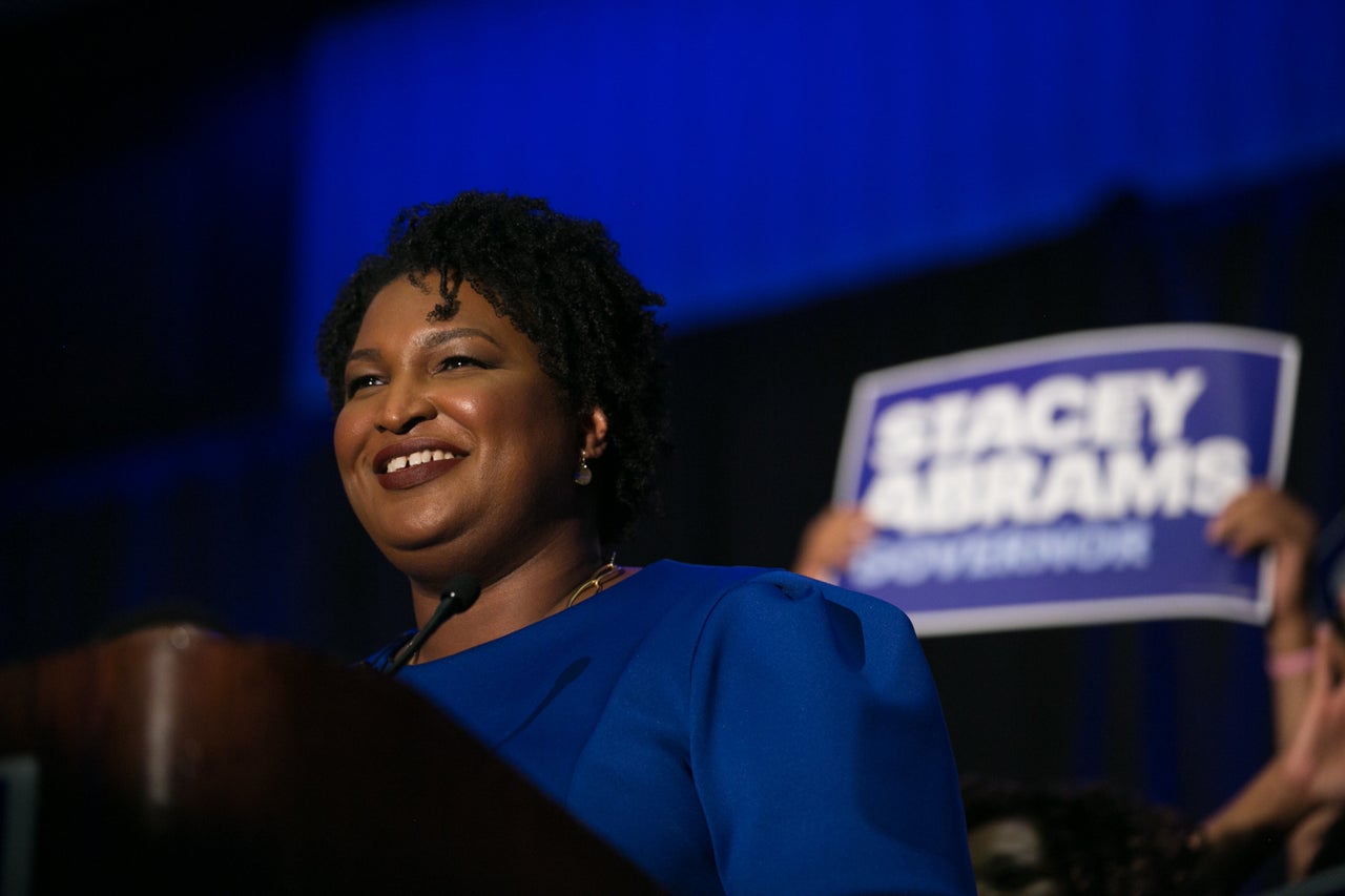 Stacey Abrams takes the stage in Atlanta to declare victory in the May 22 primary.