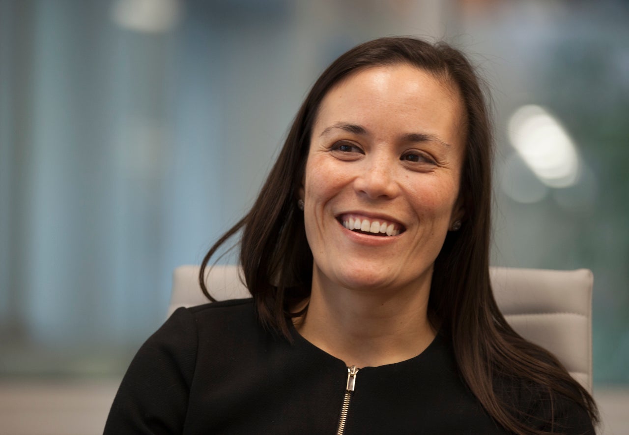 Gina Ortiz Jones is interviewed by CQ Roll Call in October 2017.