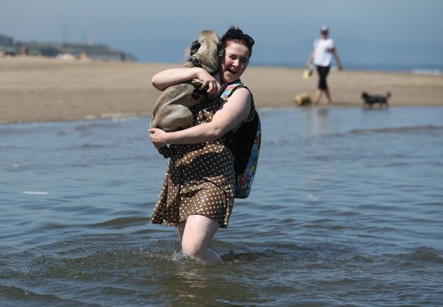 Norman gets a helping hand after his little dip