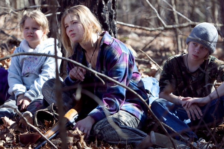 Ashlee Thompson, Jennifer Lawrence and Isaiah Stone in "Winter's Bone."