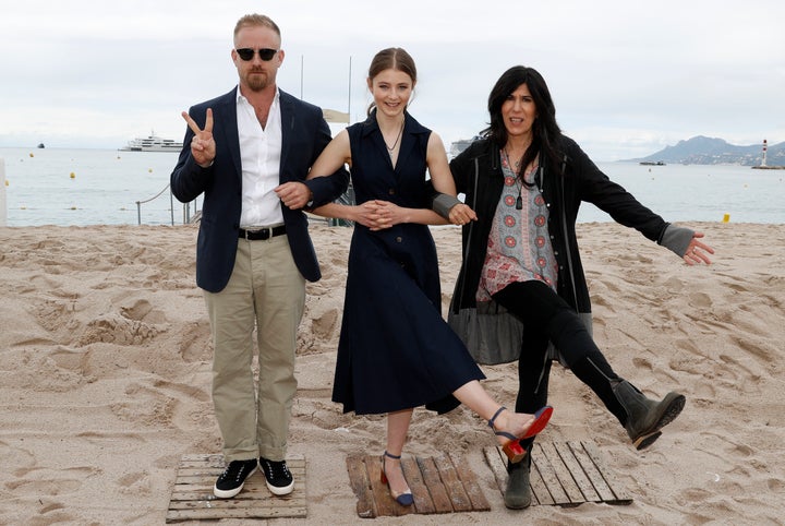 Ben Foster, Thomasin McKenzie and Debra Granik at the Cannes Film Festival on May 14, 2018.