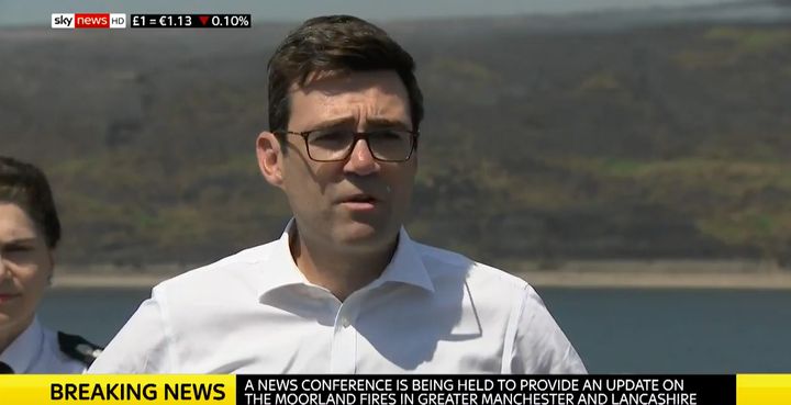 Greater Manchester Mayor Andy Burnham said firefighters are experiencing the 'busiest week in living memory'