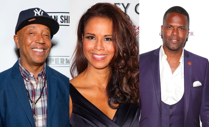 From left to right: Music mogul Russell Simmons, author and activist Sil Lai Abrams and "Extra" host A.J. Calloway.