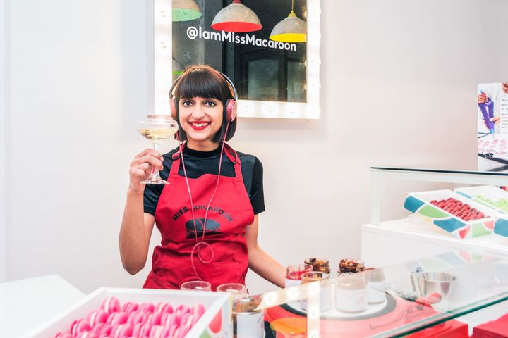Miss Macaroon founder Rosie Ginday in the Macaroon And Prosecco bar.