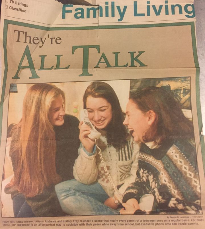 The author and two friends on the cover of The Capitals Family Living section.