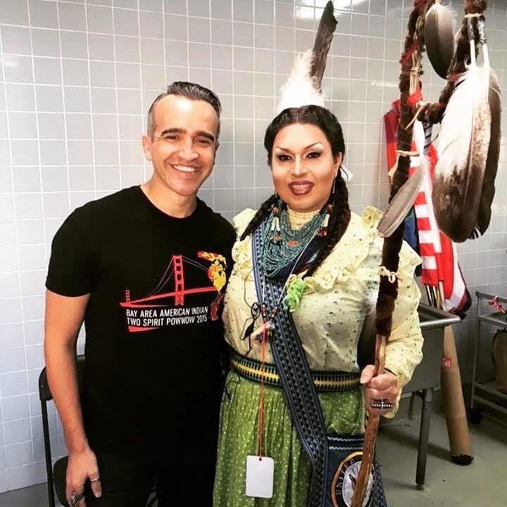 Mico Thomas (right) at BAAITS pow wow.