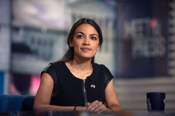 Alexandria Ocasio-Cortez during an appearance on "Meet the Press."