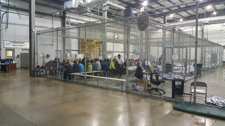 The Central Processing Center in McAllen, Texas, where migrants are detained after being caught illegally crossing 
