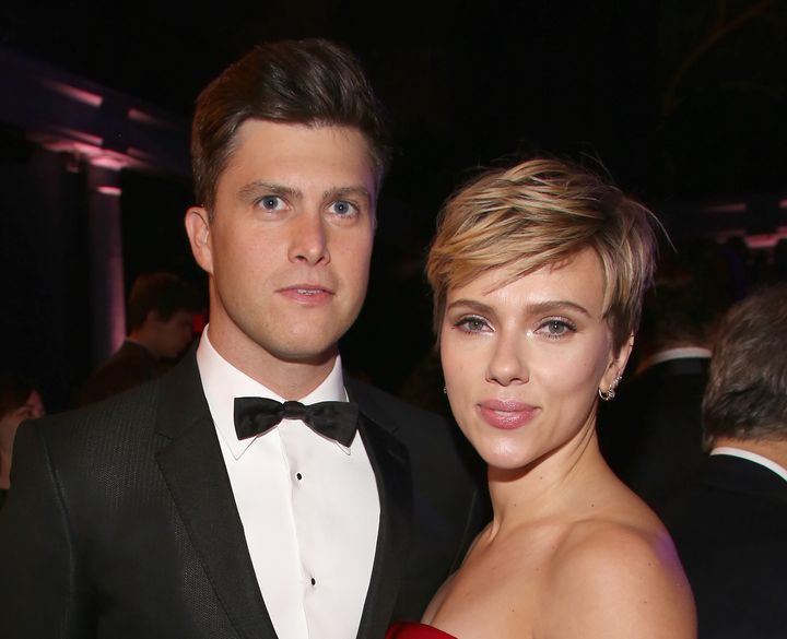 Colin Jost and Scarlett Johansson attend The 2017 Museum Gala at American Museum of Natural History.