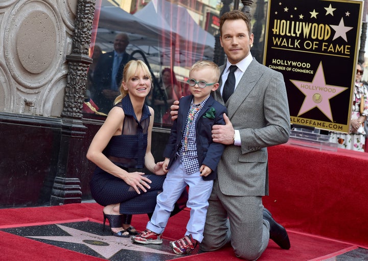 Chris Pratt, wife Anna Faris and son Jack Pratt attend his Hollywood Walk of Fame ceremony.