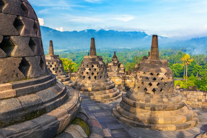 The Borobudur Temple Compounds in Indonesia.