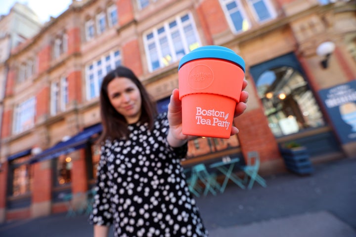 Boston Tea Party: You can buy or loan a takeaway cup